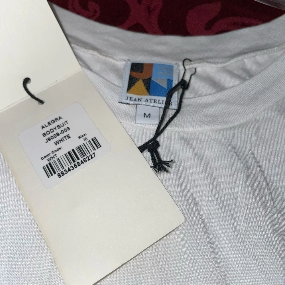 JEAN ATELIER Allegra Bodysuit In White Size Medium NWT - Picture 9 of 9